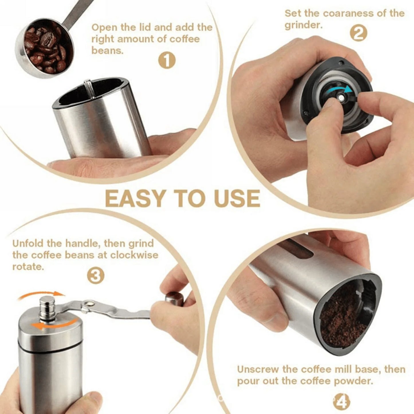 DB Luxury Hand Crank Pepper Conical Burr Grinder Custom Metal Wood Utensil Stainless Steel for Coffee Beans Mill Muller Utensils