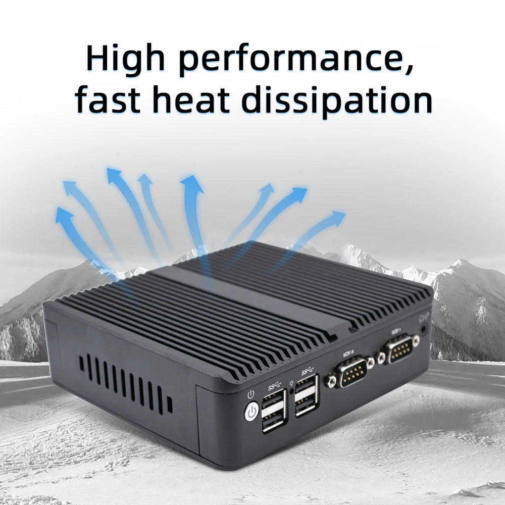 HVAEIPC Factory OEM Mini PC Elkhart Lake Ce-Leran J6412 VGA HD Mini-PCIe 64GB DDR5 RJ45 Supports WIN 11 Linux Industrial Desktop