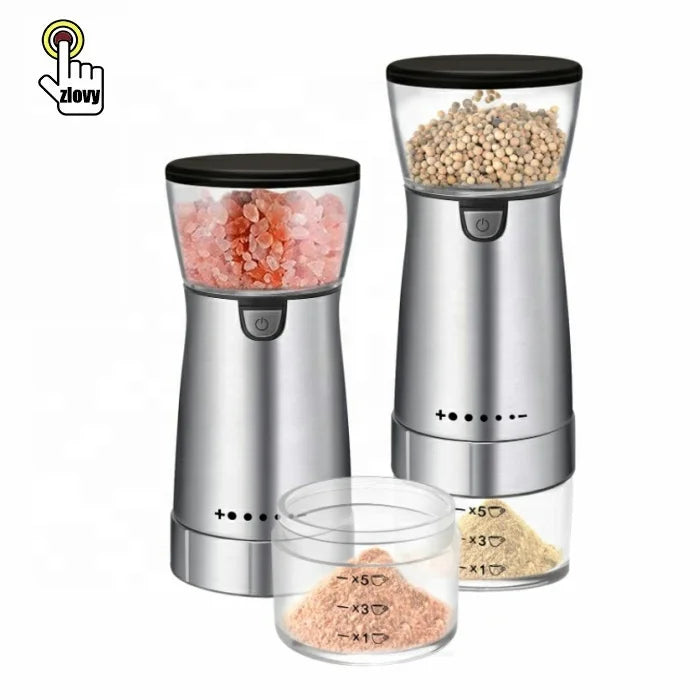 Manufactures Top Seller Products USB Electric Spice Rechargeable Salt and Pepper Electric Grinder with Glass Bottle