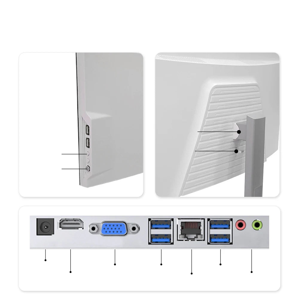 Toobook Economical Best All-In-One 24 Intel I3 I5 I7 Core Dual-Cores Gaming PC with 16GB DDR4 RAM and LCD Display