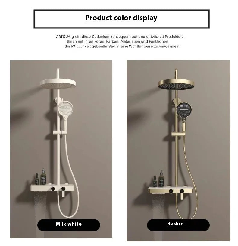 Cross-Border Household Toilet Large Waterfall Water Outlet ABS Chrome Soft Hot Cold Copper Brushed Gold Shower Suit Storage