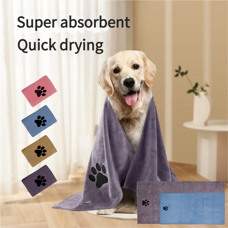 Wholesale Custom Soft Absorbent Lint-Free Microfiber Dog Paw Microfiber Quick Dry Dog Cleaning Paw Bath Towel for Dog Drying