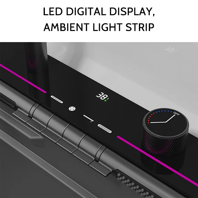 Single Modern Stainless Steel 304 LED Digital Waterfall Kitchen Sink New Design Popular Black Smart Multifunctional Handmade One