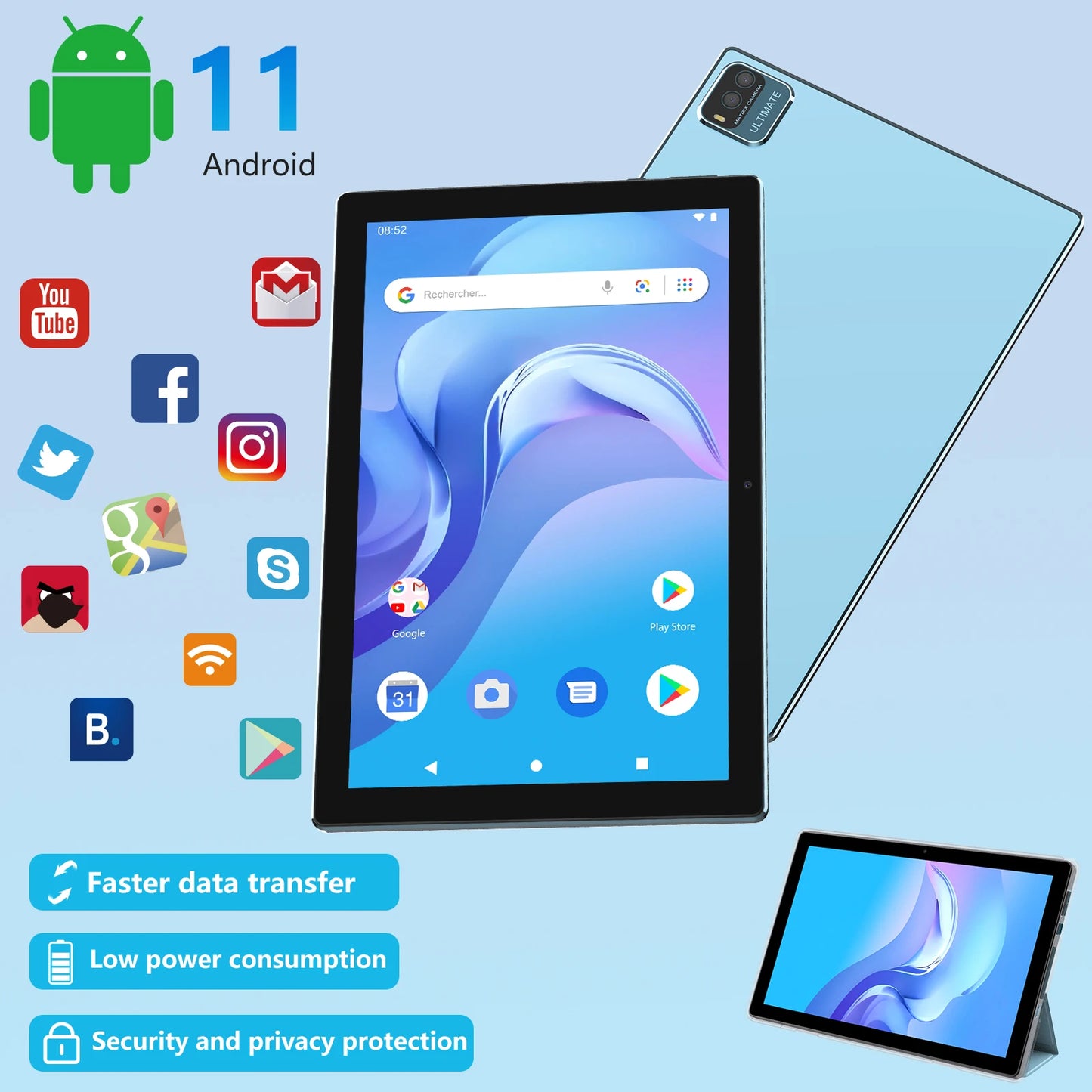 10 Inch 12GB 128GB 5g Wifi Rockchip with Pen and Keyboard IPS Gaming Educational Business Tableta Tab Android Tablette PC Tablet
