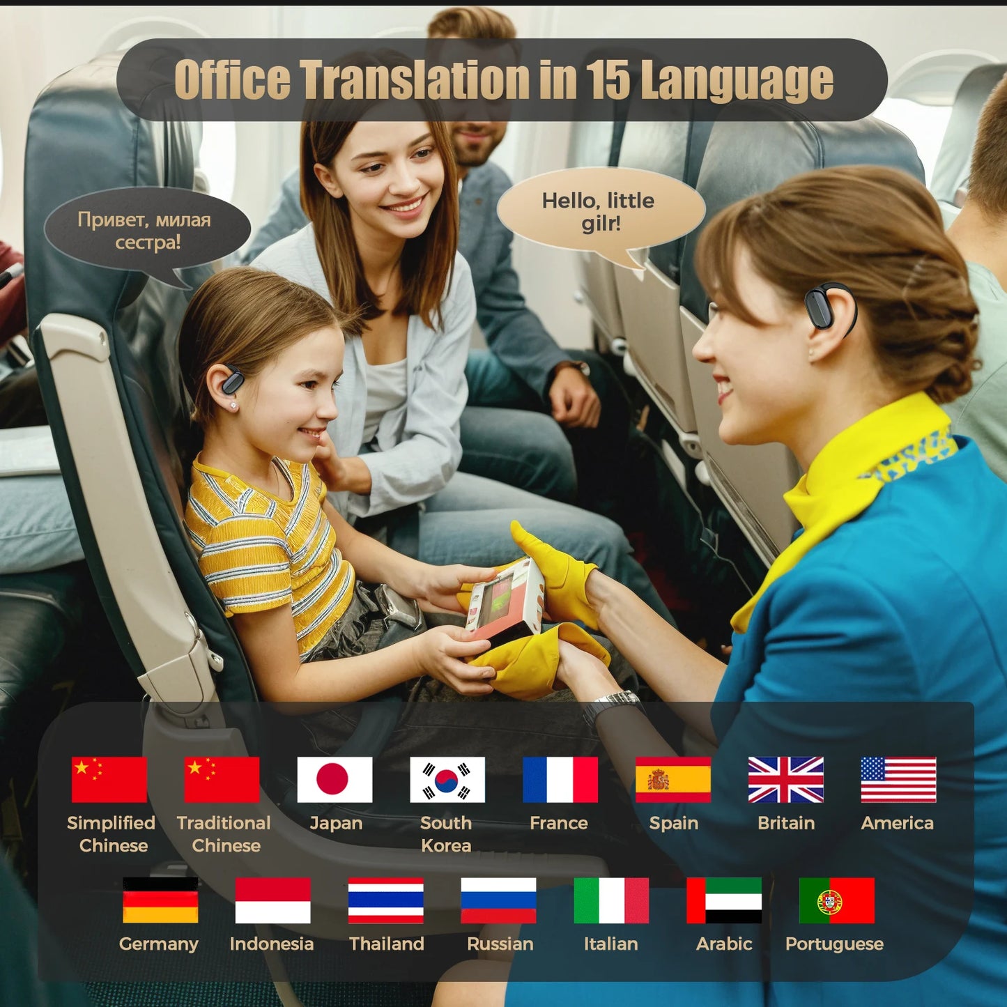 R1pro Ai Translator Earbuds Smart Touch Screen Translator Earphone 135 Languages Translator Earbuds Travel, Easy Communication