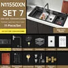TD Digital Disinfection 3in1 Smart Kitchen Sink - Big Size Stepped Design for Fruit/Vegetable/Seafood, Black Nano,Luxury Kitchen