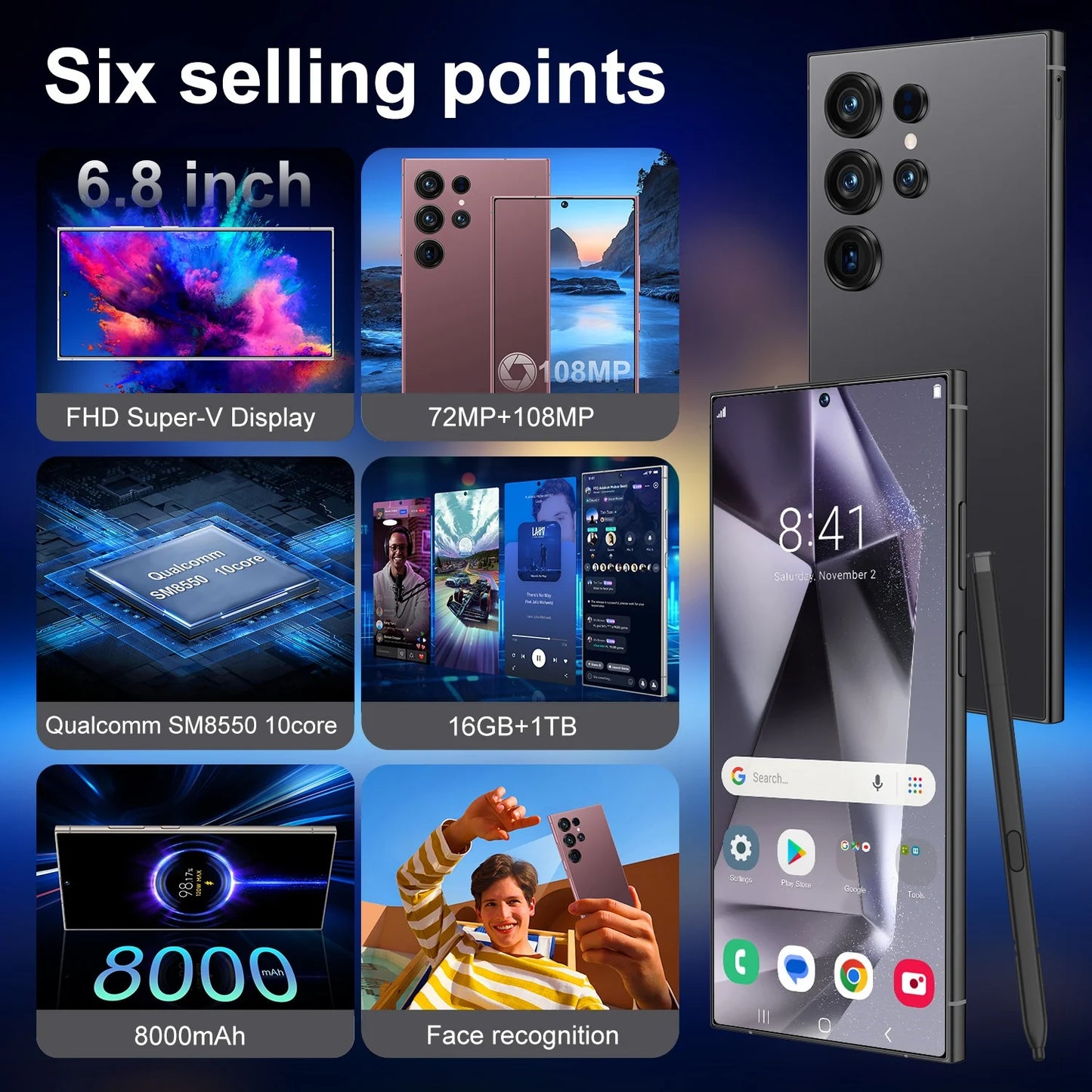 Factory Wholesale New Original S25 Ultra 6.9 Inch 16+1TB Cheap Smartphone High Quality Gaming 5G Phone Android Phone Smartphone
