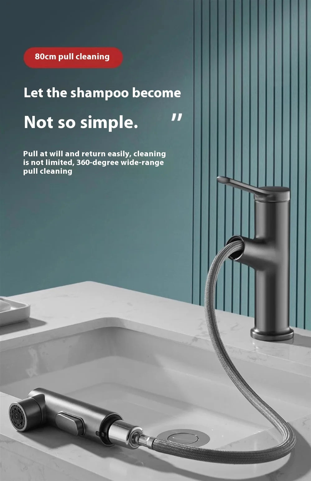 Modern All Copper Pull-Out Basin Faucet Hot Cold Single-Handle Design for Household Washbasin Bathroom Cabinet Toilet Wash Basin