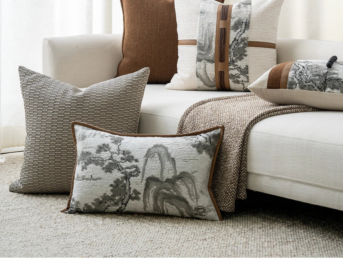 Yuanhee square Pillow Cushion Suitable for Hotel Model Room Living Room Bedroom Home Decorative Combination Pillow Cushion Set