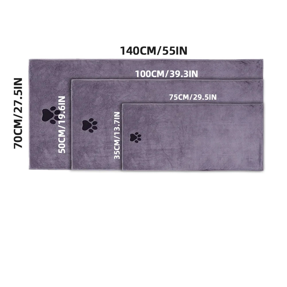 Wholesale Custom Soft Absorbent Lint-Free Microfiber Dog Paw Microfiber Quick Dry Dog Cleaning Paw Bath Towel for Dog Drying