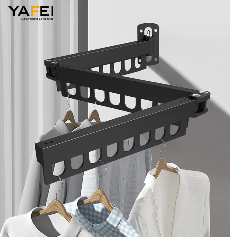 Laundry Retractable Drying Rack Folding Wall Mounted Clothes Hanger Rack