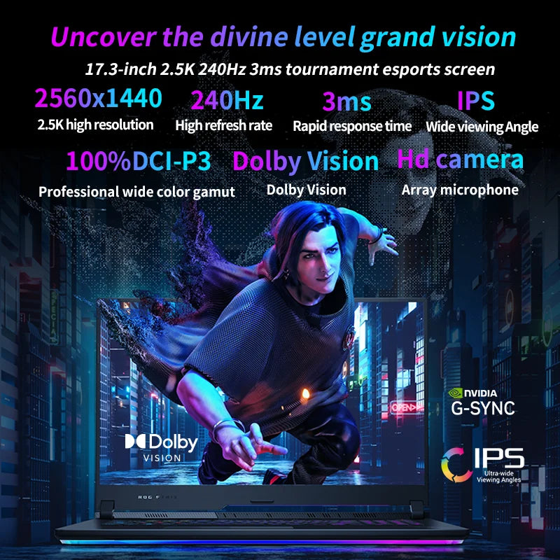 asus Rog Strix G17 Gaming Laptop Rtx 4070 17.3 Inch Computer Laptop AMD Ryzen9-7845HX Laptop Gaming Notebooks