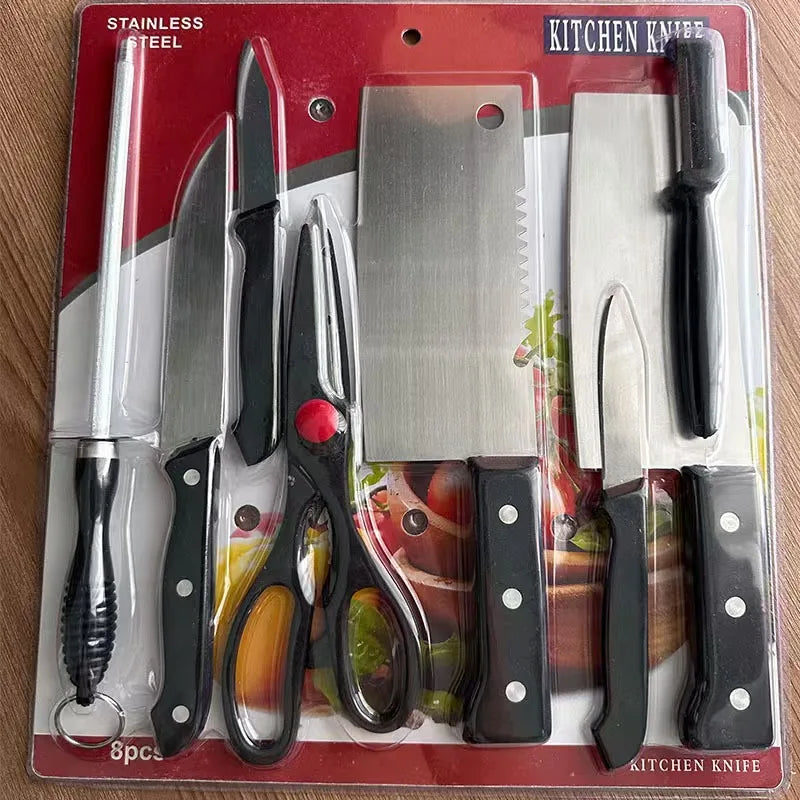 Stainless Steel Kitchen Knives Set Tools Forged Kitchen Knife Scissors Ceramic Peeler Chef Slicer Nakiri Paring Knife Gift Case