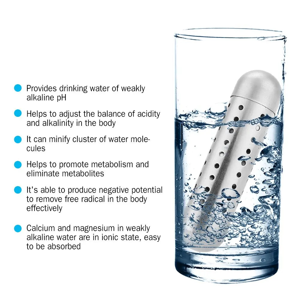 Alkaline Water Stick PH Alkalizer Ionizer Stainless Steel Hydrogen Minerals Wand Water Purifier Filter