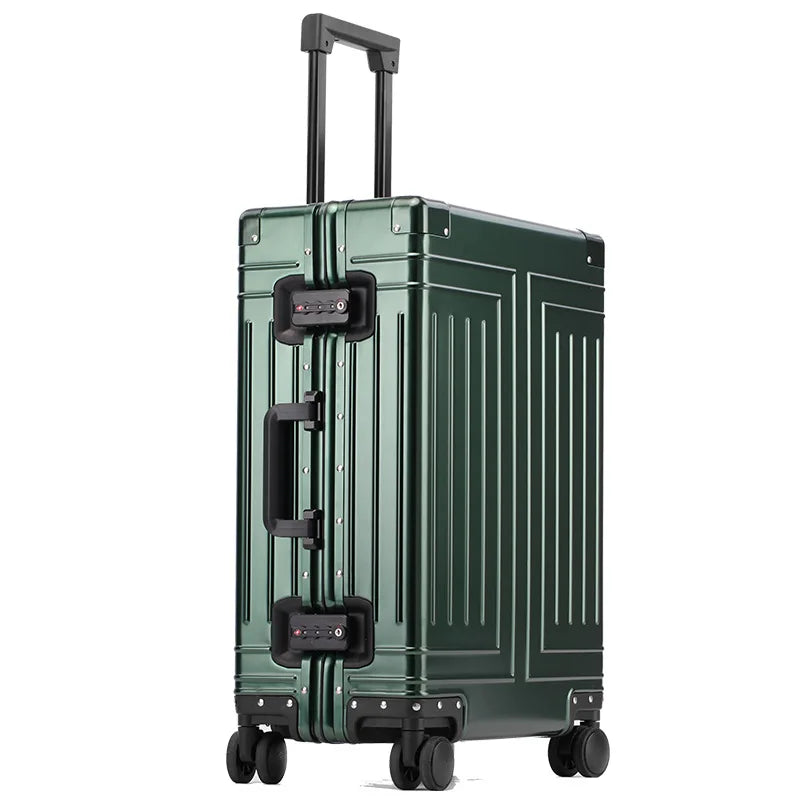 20 24 26 29 Inch All Aluminum Carry on Luggage Hard Shell Suitcase Zipperless Spinner Wheels Luggage With 4 Anti-crash Corners