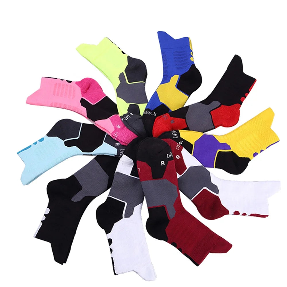 China Manufacture Cheap Fashion Polyester Sports Towel Bottom Thick Non-Slip Athletic Elite Socks Men's Basketball Socks
