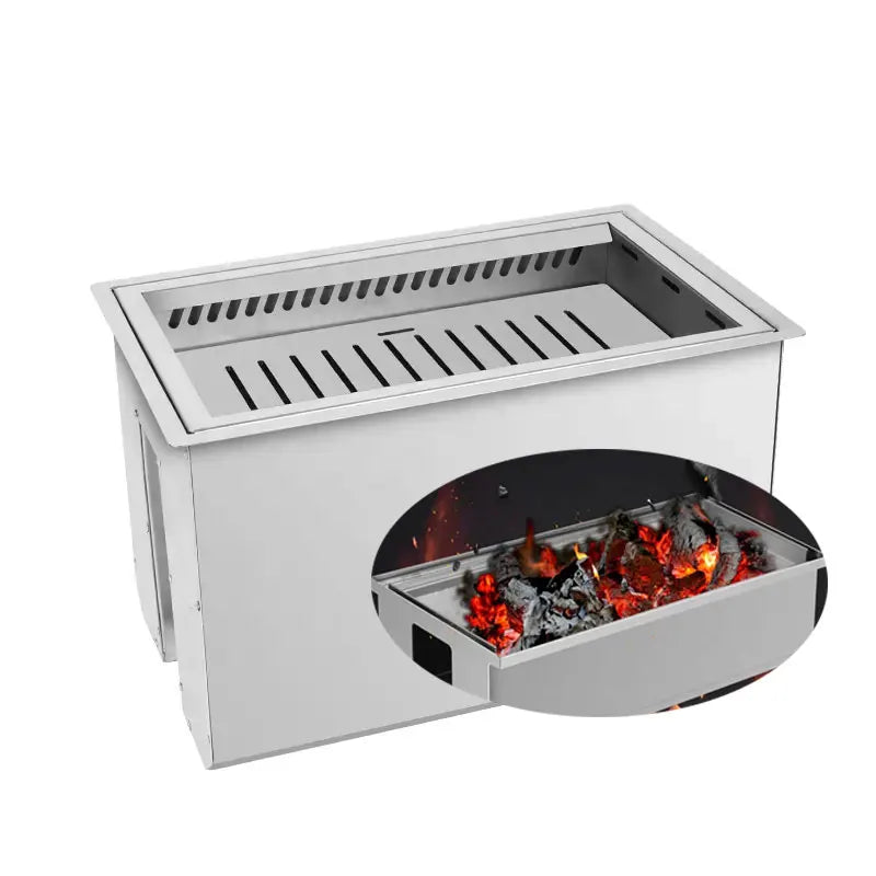Yakiniku Equipment Charcoal Bbq Grill Restaurant Commercial Metal Stainless Steel Bbq Grill