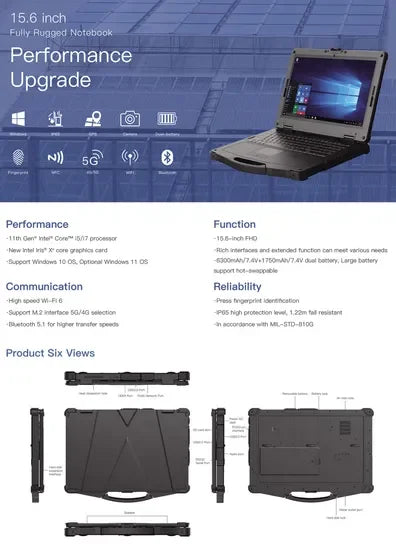 X14T Computer Rug PC Industrial Laptop Inteli5 16+256G 11th Win  14 14 Inch Fully Ruggedized Notebook Toughbook  Laptop
