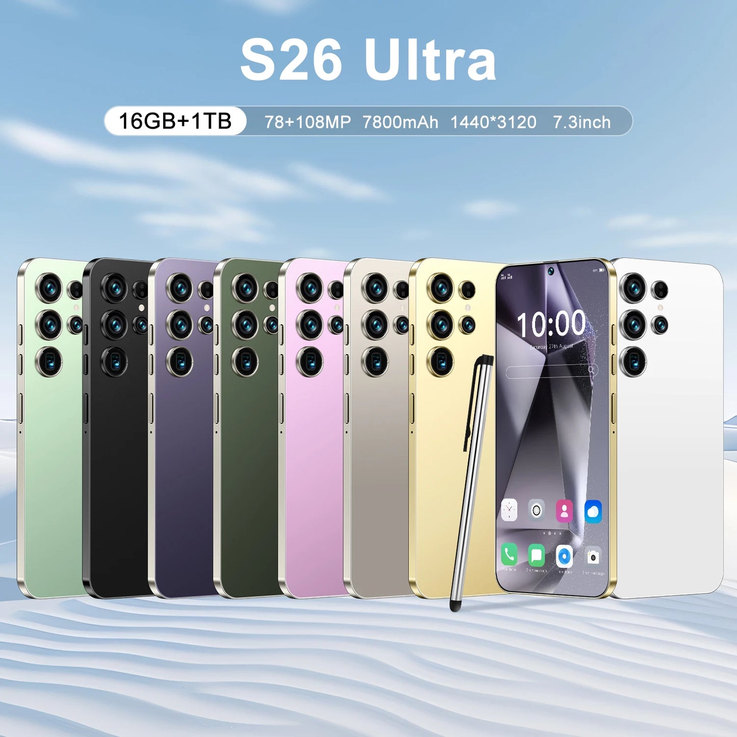 Hot S26 Ultra 5G Smartphone - Snapdragon8gen3 16GB+1TB 7800mAh Face + Fingerprint