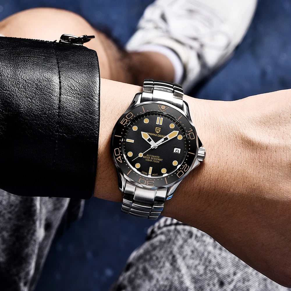 Pagani Design 2025 Automatic Watches for men mechanical wristwatch men Top Brand Luxury men watch 100m waterproof NH35 steel 007