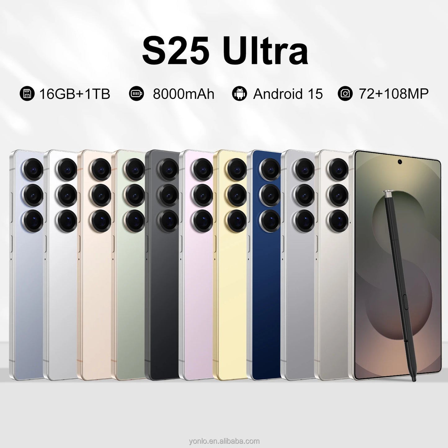 Original S25 Ultra Smartphones 16GB+1TB 5G Dual SIM Mobile Phone HD Screen Resolution English Operating Cellphone Features