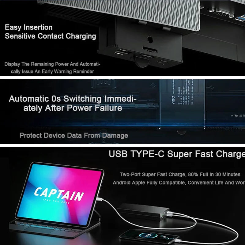 OEM AOC 24 Inch Desktop All in One PC CPU N5095 DDR4 8GB RAM 256GB SSD Monoblock Computer Set PC Gaming with UPS Battery