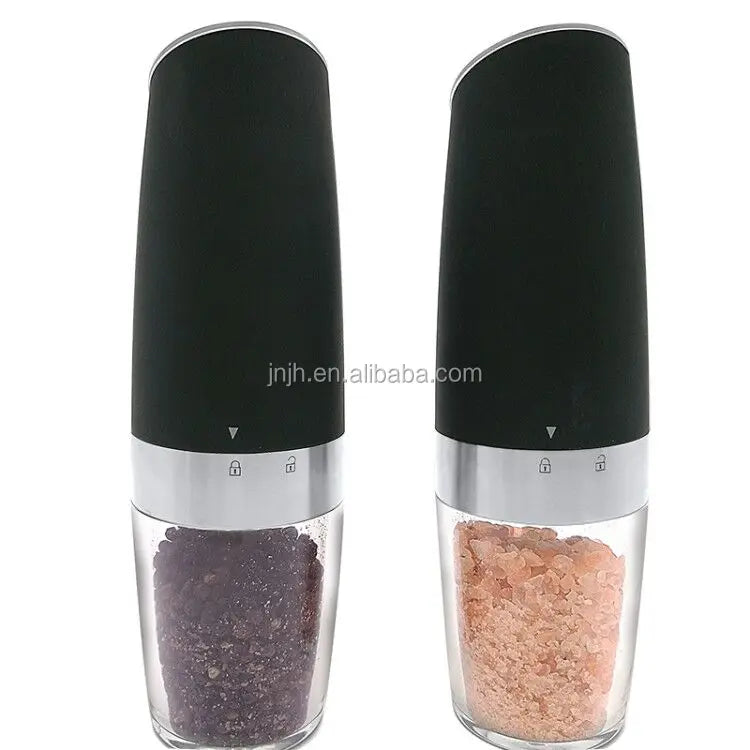 2pcs Gravity Electric Grinder Sets/Battery Powered Electric Gravity Salt and Pepper Grinder with Adjustable Coarseness