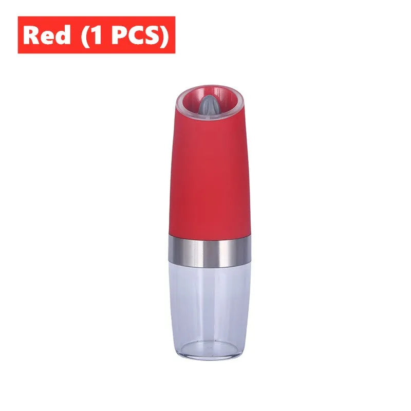 Electric Gravity Salt and Pepper Grinder Set Spice Jar Rechargeable Black Pepper Mill Grinder with Blue Light and Stand