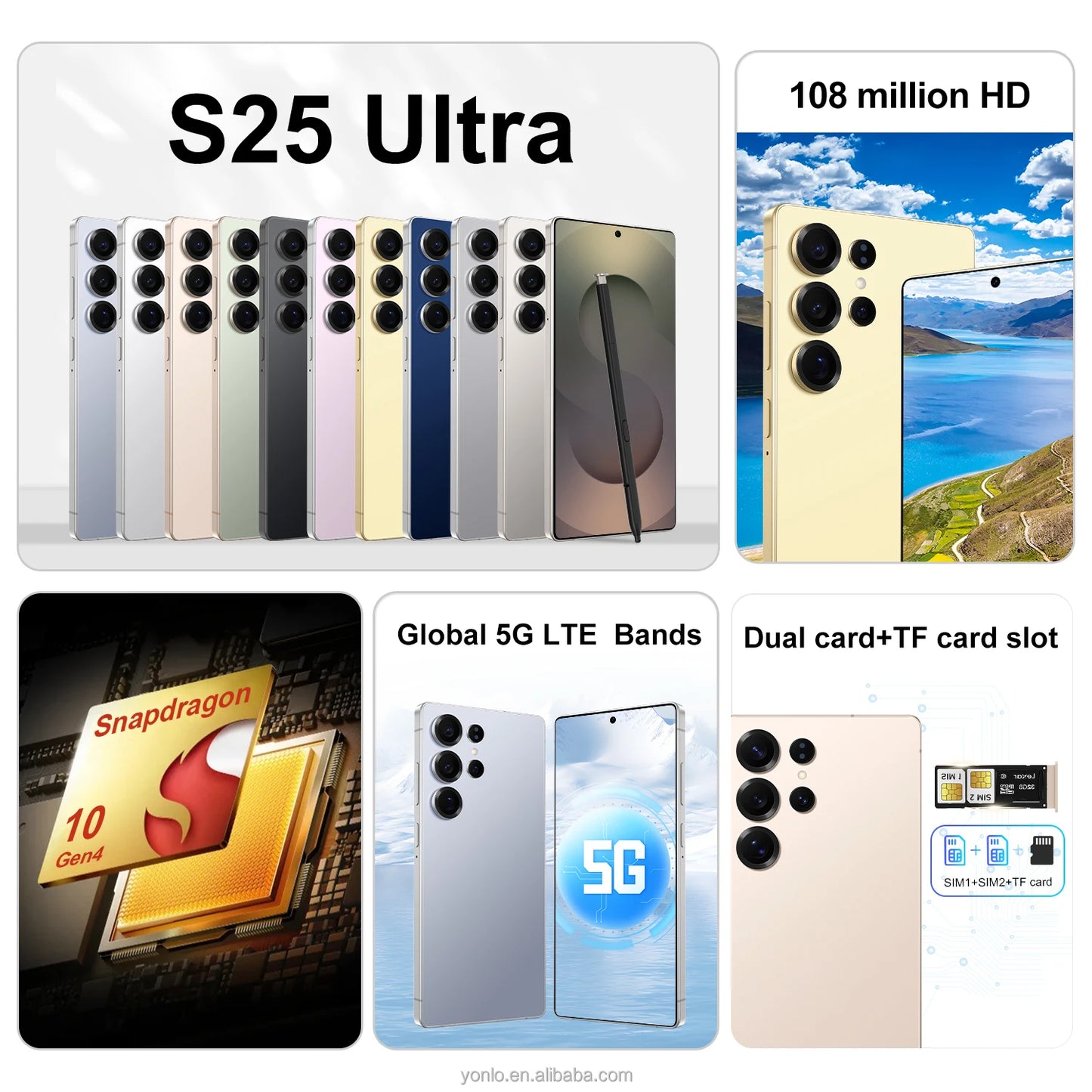 2025 Brand New S25 Ultra Original 16G 1T Global Version Smartphone With Deca Core CPU Dual Sim Card 16 GB ROM