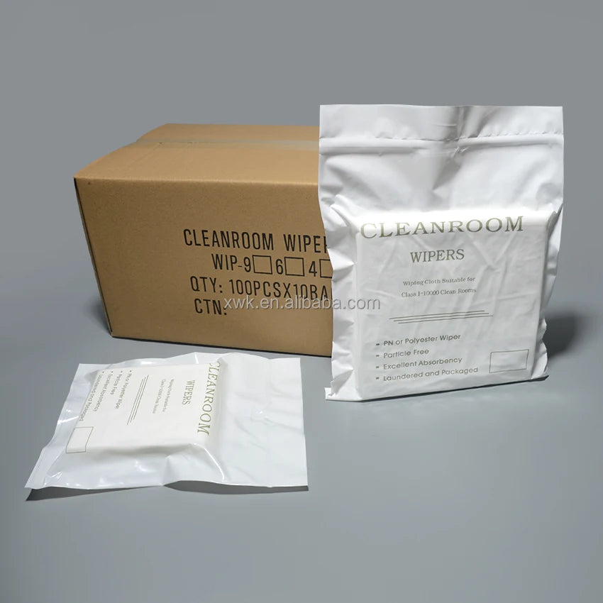 6''*6'' Low Lint Microfiber Cleaning Cloth Laser Cut Class 100 Non-Dust for Cleanroom Square Shape in Plain Style