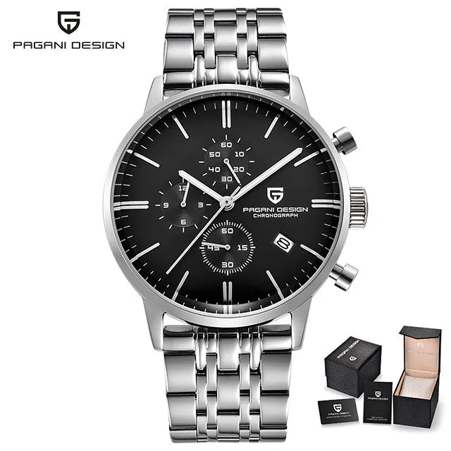 PAGANI DESIGN 2025 New Luxury Fashion Sapphire Japan VK67 Mens Watches Quartz Pointer Chronograph Waterproof Wrist Accessories