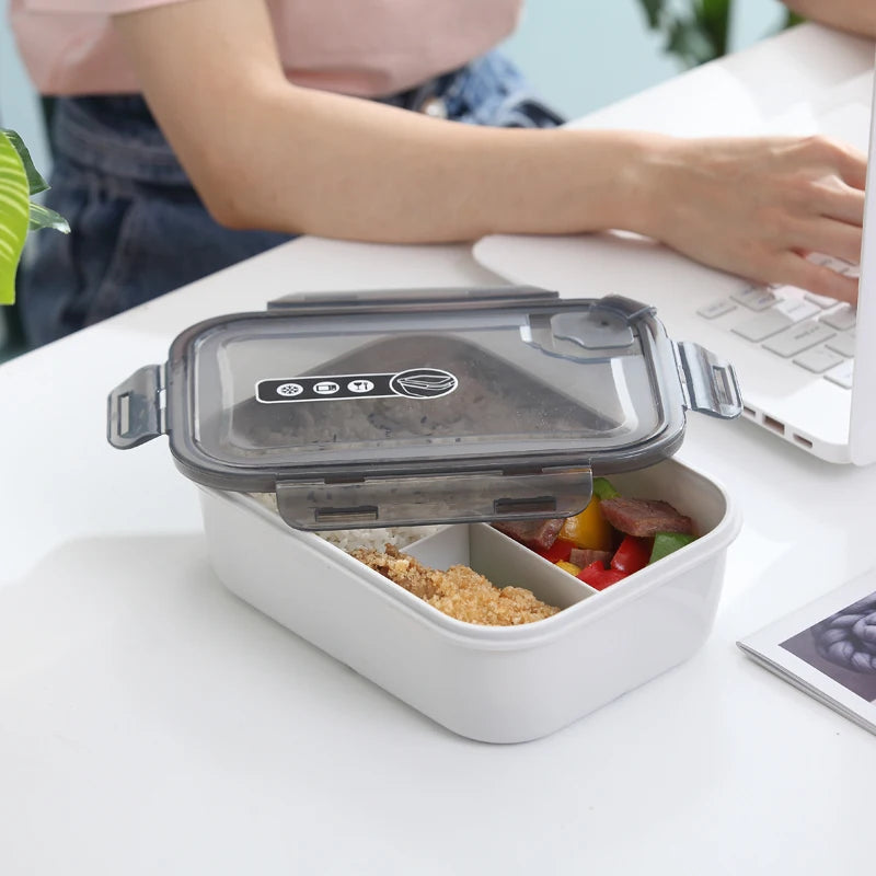 School Office Reusable Microwaveable Meal Prep Food Storage Container BPA-free PP 3 Compartment Plastic Bento Lunch Box for Kids