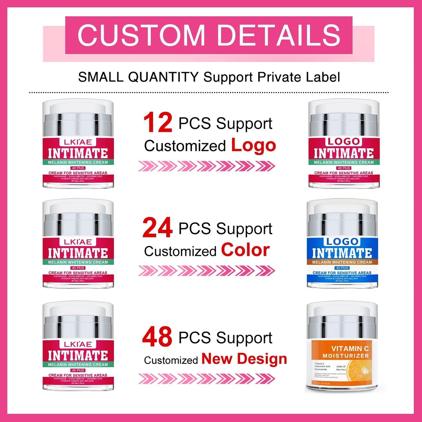 4K Plus Beauty Products Intimate Repair Niacinamide Skin Care Moisturizing Body Whitening Cream for Female