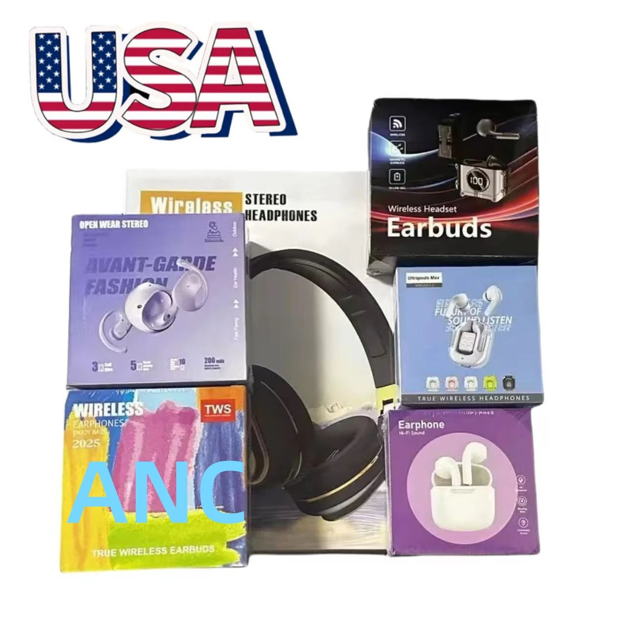 USA&EU Warehouse Wireless Earphones M2 Headphones Earbuds ANC Noise Cancellation Spatial Audio Gen4 Earphone  Headphone
