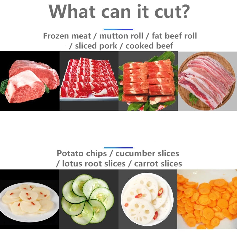 12 / 13 Inch Thin Meat Slice Cutting Machine Full Automatic Desktop Meat Slicer for Cutting Frozen Meat Mutton Roll Slicer