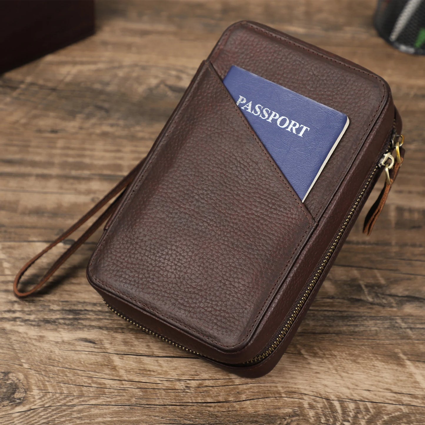Genuine Leather Electronic Organizer Travel Case Accessory Set Cable Storage and Apple Pencil Charger Travel Organizer Bag
