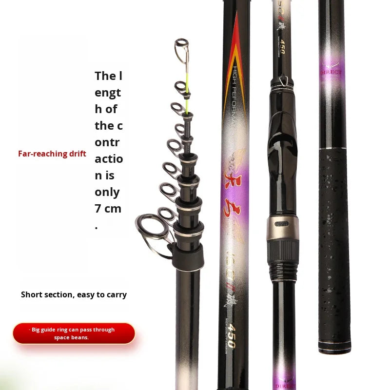 2025 Upgrade Fast Performance Carbon Sea Rod for Carp Fishing New Model with Soft-Tipped Rock & Rubber Handle for Bottom Fishing