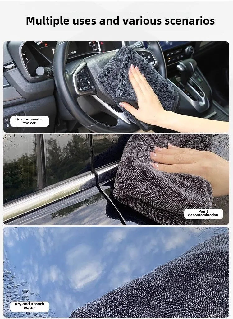 Microfiber Quick-Dry Car Wash Cloth Thick Braid Twisted Towel for Home Use Strongly Absorbent Lint Cleaning Wholesale