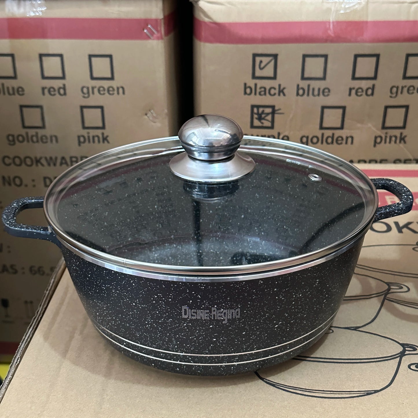 Hot Sale 12pcs Die Casting Aluminum Nonstick Cookware Set Marble Coating Casserole Cooking Pots Kitchen Home Use Custom Logo