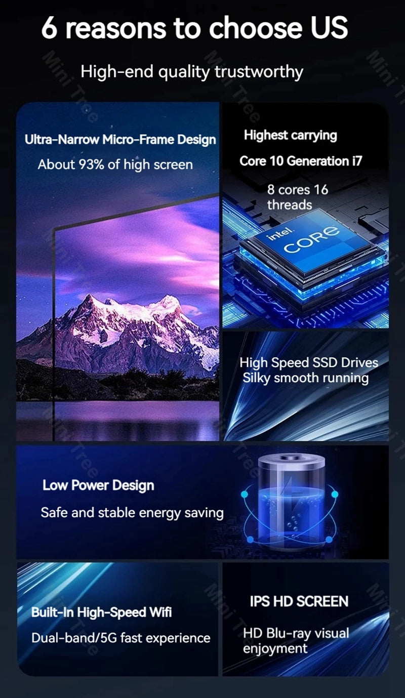 24-Inch All-In-One Desktop Computer I7 10870H 8C16T I5 12400 8400H 16G DDR4 512G SSD HD VGA for Gaming
