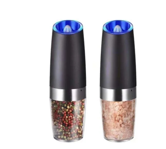Electric Portable Gravity Salt and Pepper Grinder Set Mill with LED Light Automatic Pepper Grinder