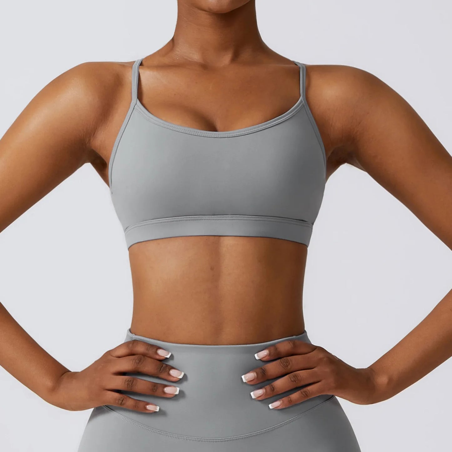Conjunto de 3 Peças Fitness Feminino – Top Curto