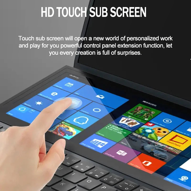 2025 Brand New Portable Touch Laptop 16+14 Inch Intel Core I7 9th Gen Double Screen Notebook Gaming Laptop