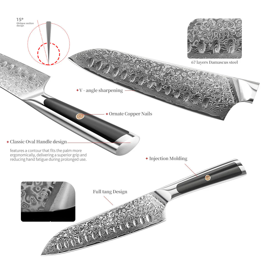 High-end Damascus Kitchen Knife Set Vegetables Fruit Slicer Chef Peeling Carving Sashimi Utility Paring Slicing Knives