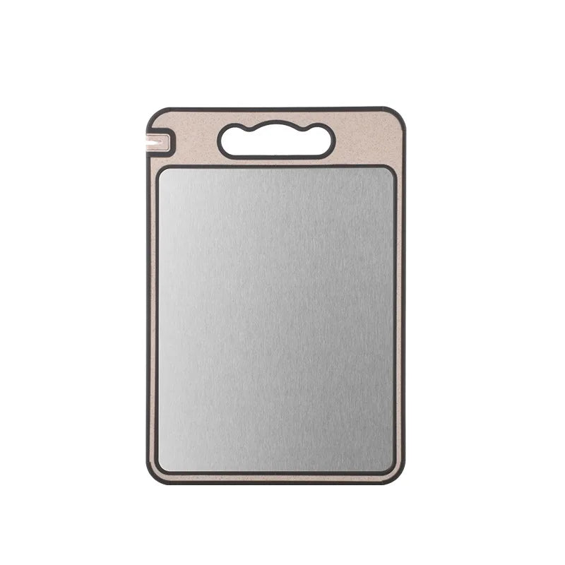 Customizable Double-Sided Pure Titanium Chopping Board 99.8% Titanium + Wheat Straw Eco-Friendly Meat Cutting Board