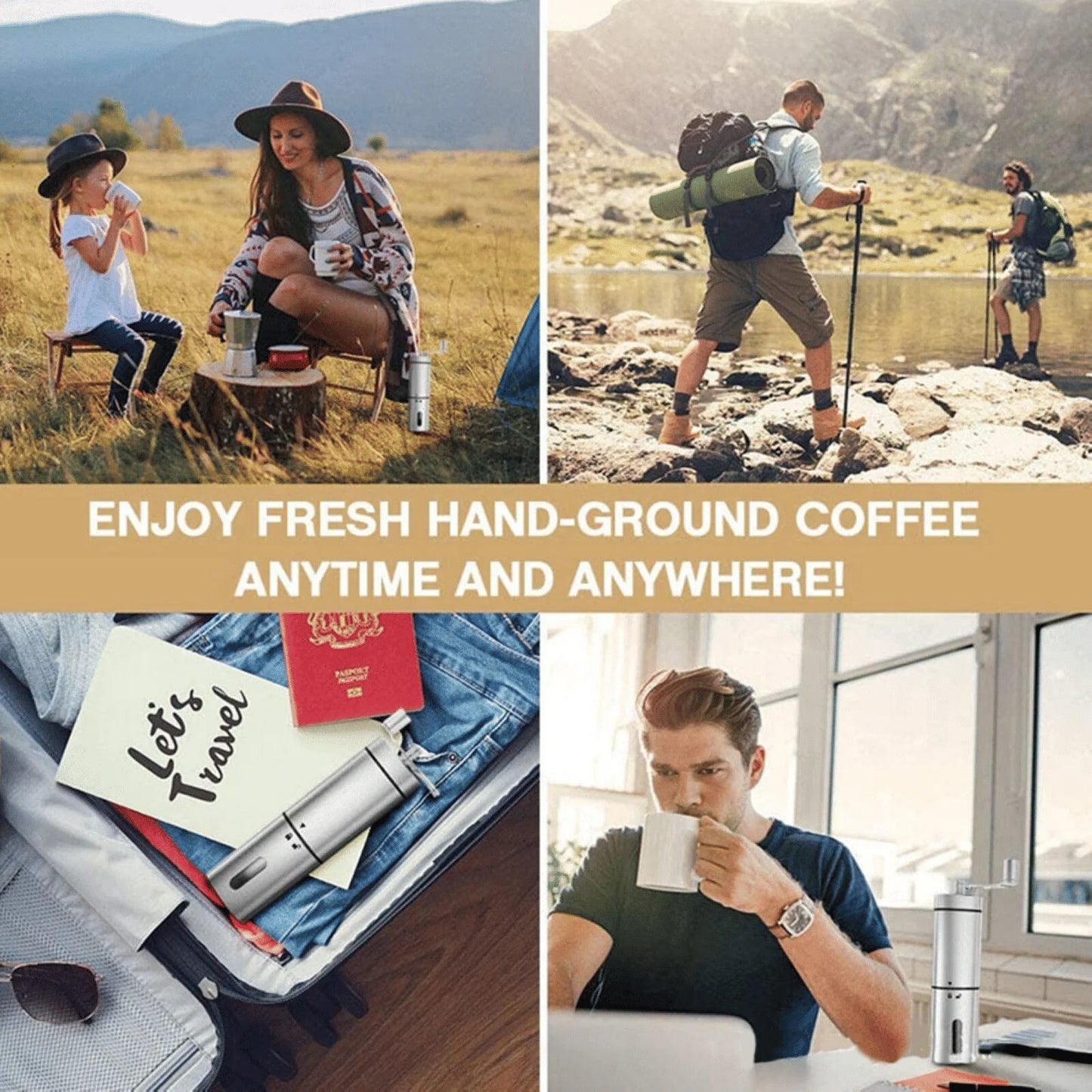 DB Luxury Hand Crank Pepper Conical Burr Grinder Custom Metal Wood Utensil Stainless Steel for Coffee Beans Mill Muller Utensils