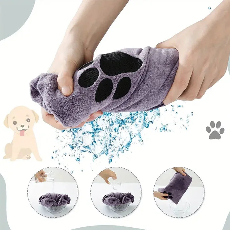 Wholesale Custom Soft Absorbent Lint-Free Microfiber Dog Paw Microfiber Quick Dry Dog Cleaning Paw Bath Towel for Dog Drying