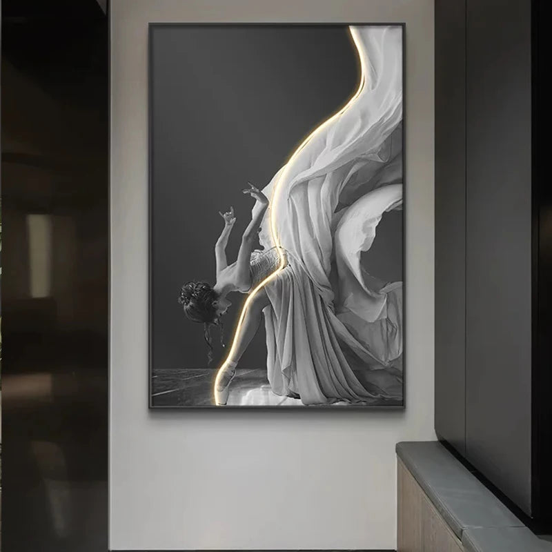 Modern Living Room Sofa Porch Decorative Painting Aluminum Alloy Set with Diamonds Crystal Porcelain Painting Home Decoration