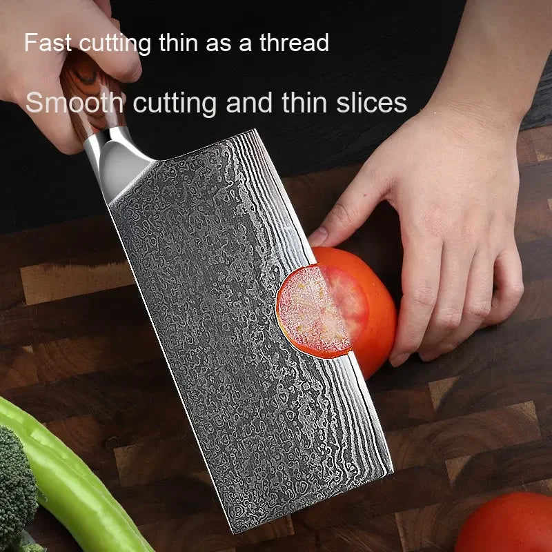 Chef's Special Damascus Steel VG10 Kitchen Knife Labor-Saving Meat Slicer Pakkawood Handle Special Sharp Slicing Knives