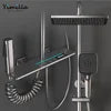 Luxury Bathroom Shower Set High Quality Brass Body Gun Grey Shower Mixer System Digital Piano Bathroom Shower Set